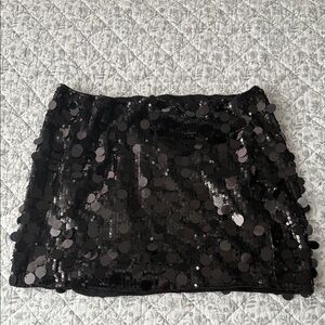 Elegant Black Sequin Mini Skirt